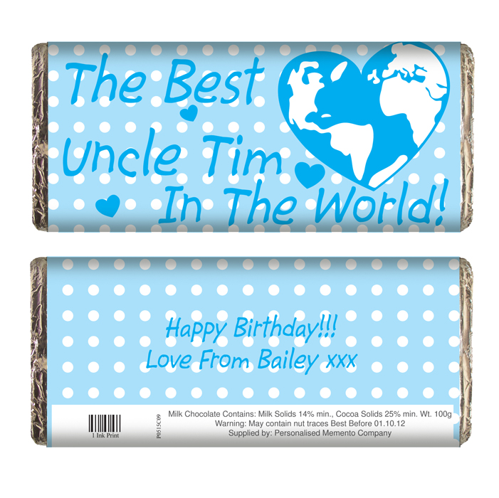 Blue Best in the World Chocolate Bar